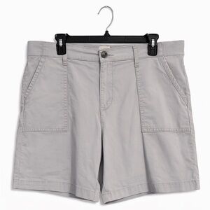 Lee Gray Utility Shorts Women’s 16 Plus Stretch Waist 9” Inseam Casual